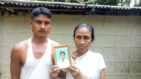 Jyotish, 35, with his mother Bhanita Sutradhar--son and wife of Angad Sutradhar, who committed suicide in 2015. He may have panicked because he was unable to trace his legacy back to his grandfather, said his family. Photo by special arrangement.