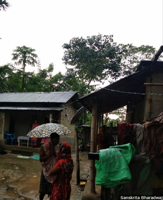 Outside Santi Rani Chand's house in Dimlarpar village, Baksa, Assam.