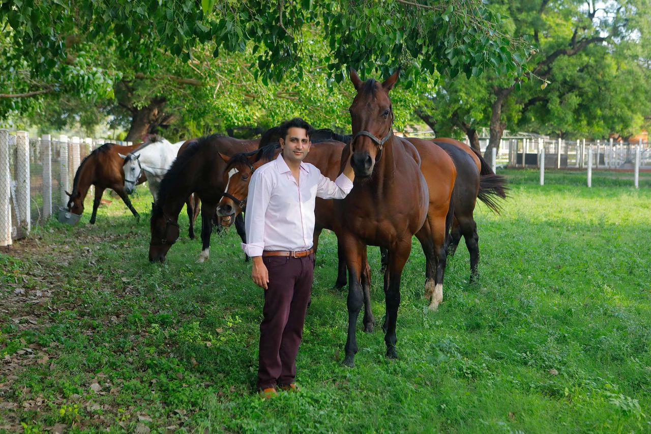 Poonawalla at his ranch. (Photographer: Subhash Sharma For Bloomberg Businessweek)
