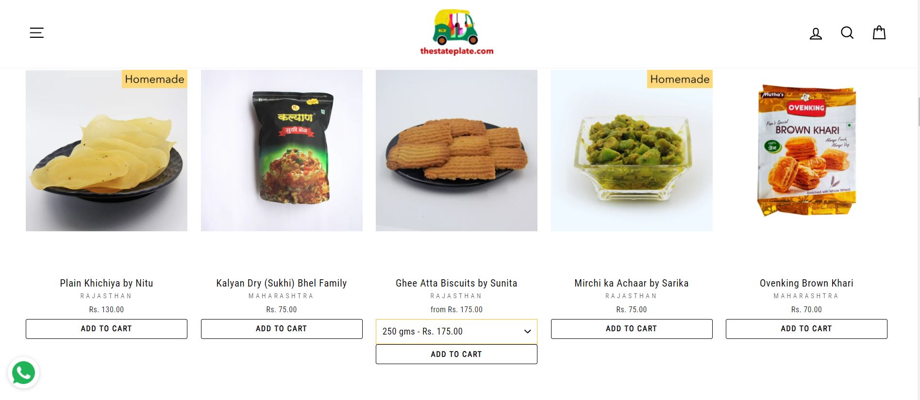 A screenshot of The State Plate website.