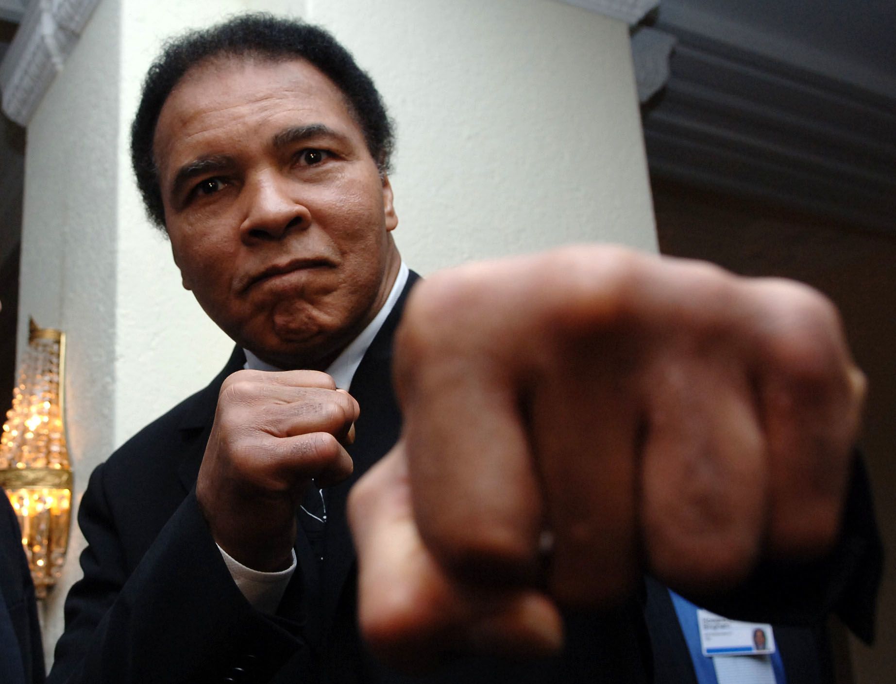 Former professional boxer Muhammad Ali at the World Economic Forum in Davos, Switzerland, on January 28, 2006. (Photographer: Adam Berry/Bloomberg News)