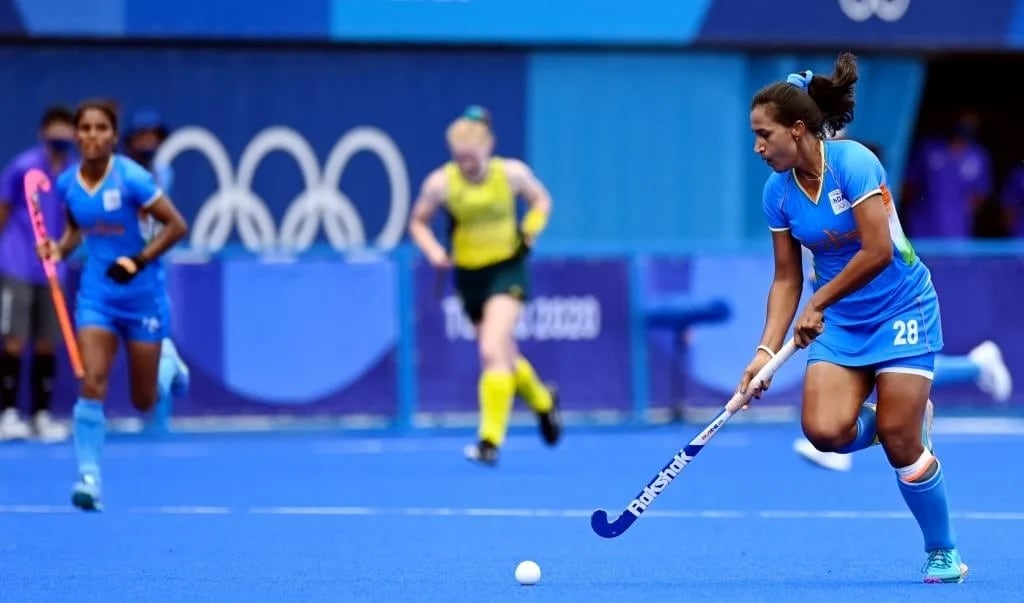 India hockey captain Rani Rampal, during the quarterfinal against Australia, at the Tokyo Olympics, on Aug. 2, 2021. (Photograph: Hockey India)