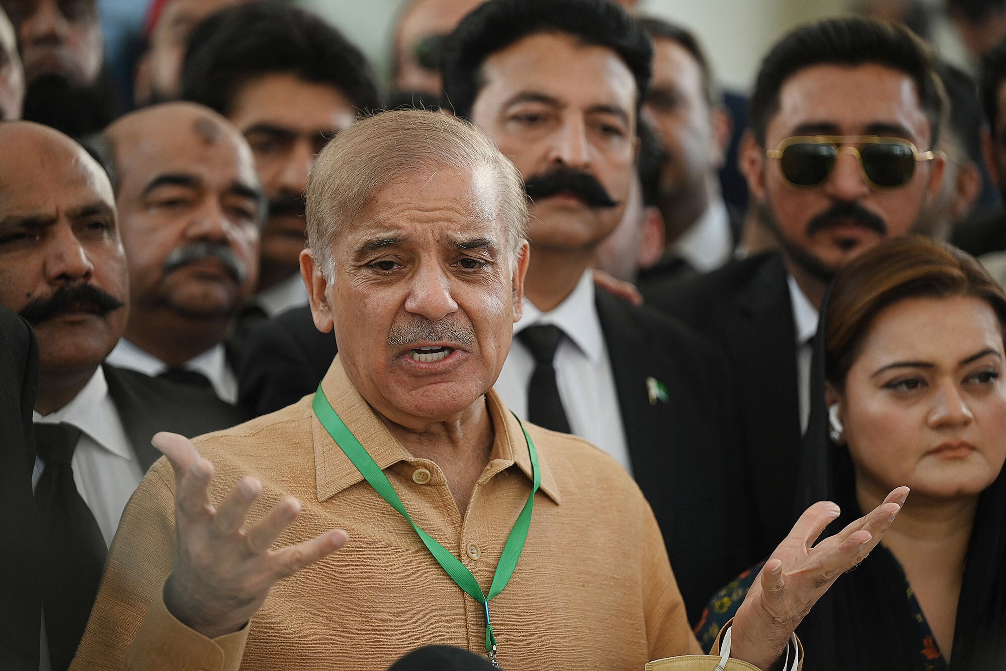 Shehbaz Sharif on April 7.Photographer: Aamir Qureshi/AFP/Getty Images