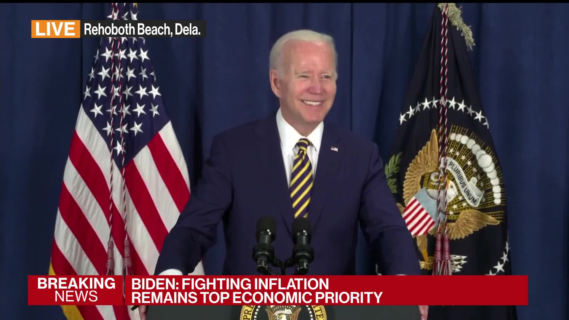 WATCH: Biden wishes Musk good luck on his trip to the moon.Source: Bloomberg