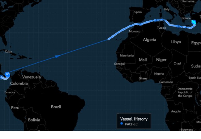 The Pacific undertook a nearly month-long journey from Costa Rica to Turkey.