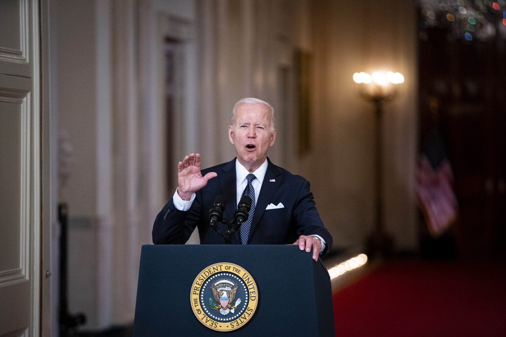 Joe Biden speaks on recent mass shootings in the East Room of the White House on June 2.Photographer: Al Drago/Bloomberg