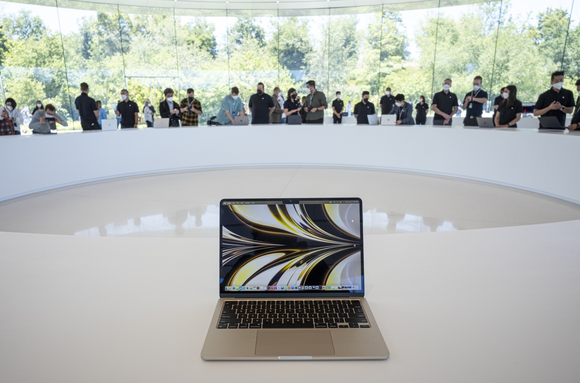 The new MacBook Air is unveiled during the Apple Worldwide Developers Conference, on June 6.Photographer: David Paul Morris/Bloomberg
