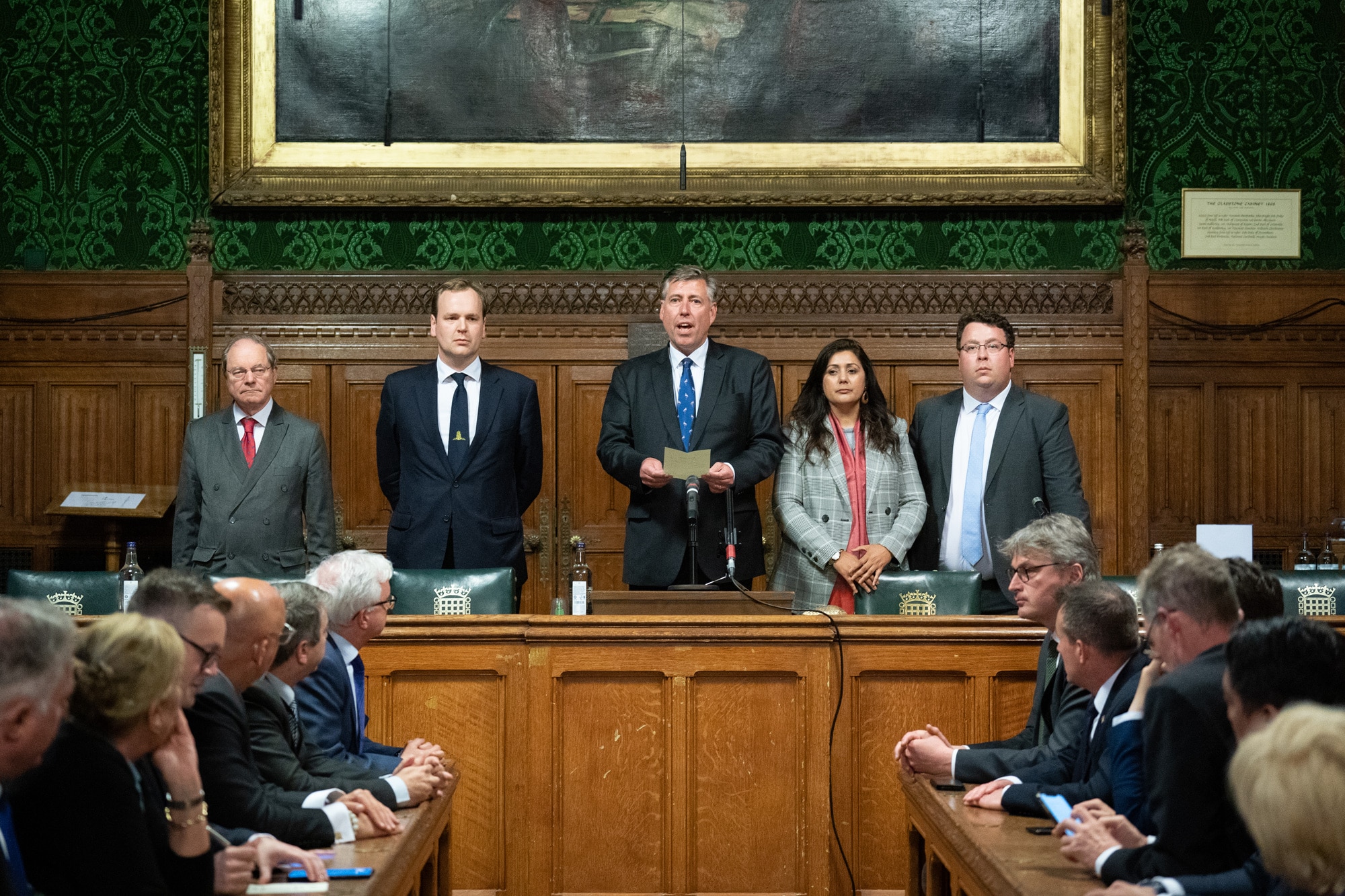 Graham Brady announces the result of Boris Johnson's confidence vote, in London on June 6.Photographer: Stefan Rousseau/PA Images via Getty Images