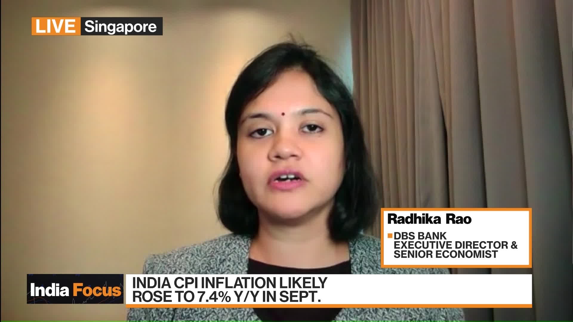 DBS Bank Executive Director and Senior Economist Radhika Rao previews India's monthly consumer price inflation and industrial production data due today. She speaks to Rishaad Salamat and Juliette Saly on “Bloomberg Markets Asia”.Source: Bloomberg