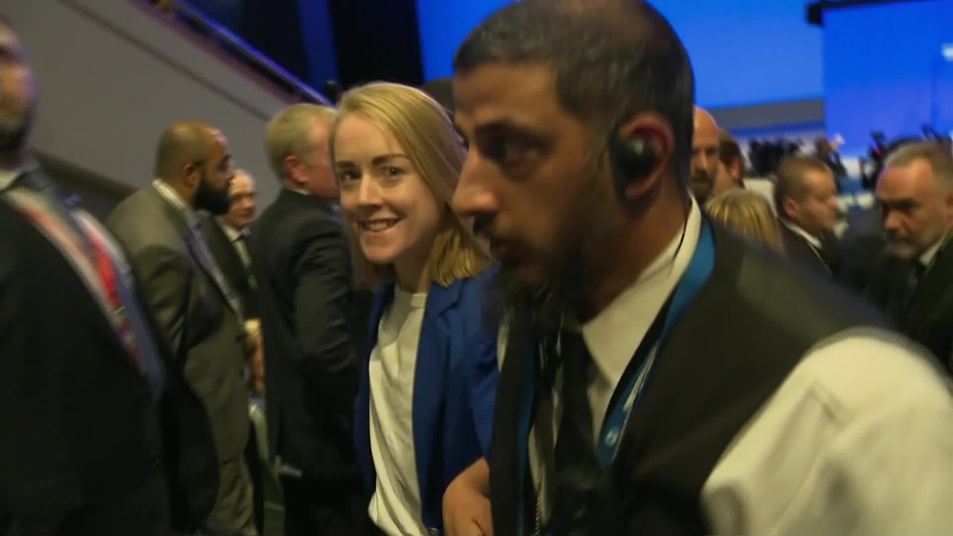 WATCH: UK Prime Minister Liz Truss is interrupted by Greenpeace Protesters during a speech to her Conservative Party members in Birmingham.Source: Bloomberg
