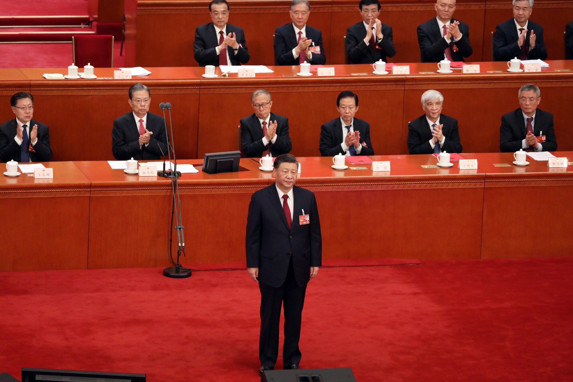Xi Jinping during the closing session of the First Session of the 14th National People's Congress on March 13.Photographer: Qilai Shen/Bloomberg