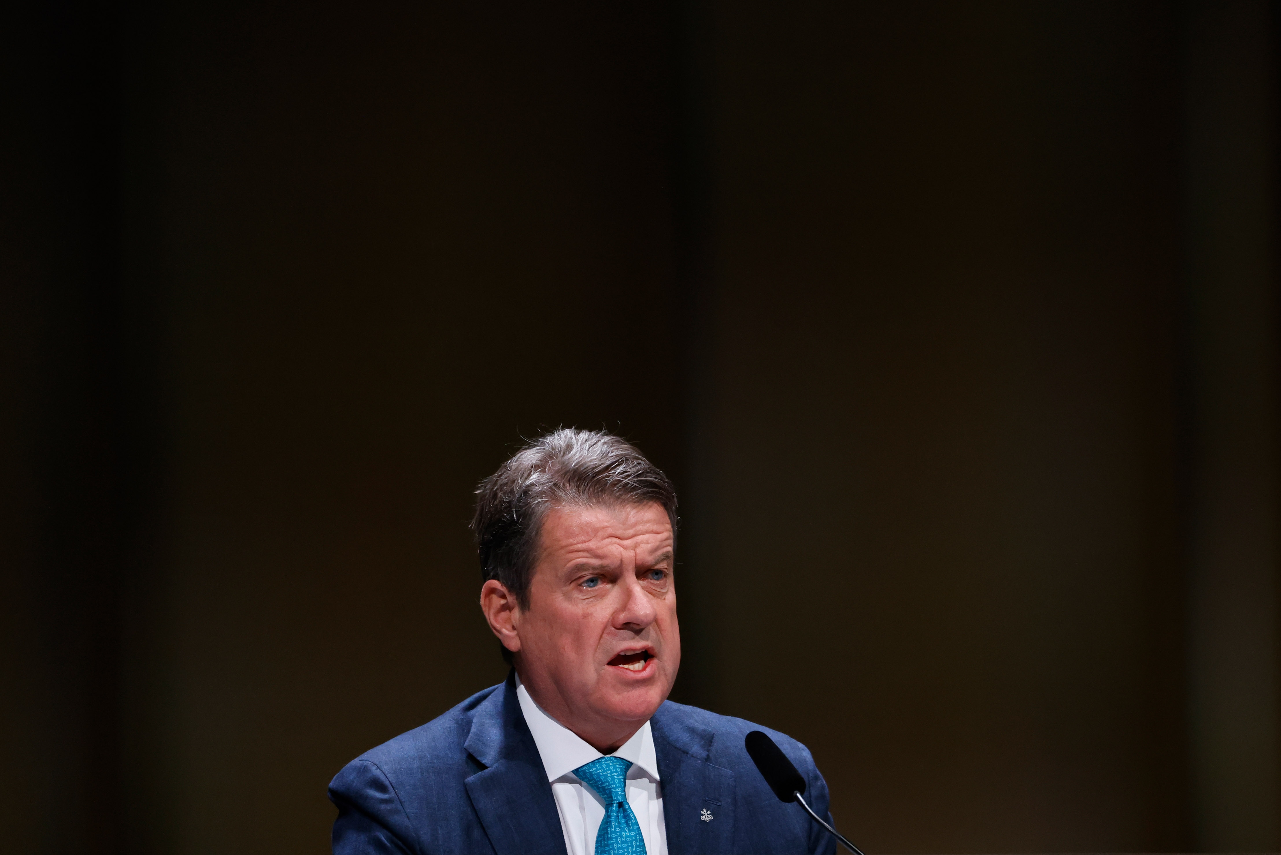 Colm Kelleher speaks at the UBS AGM on April 5.Photographer: Stefan Wermuth/Bloomberg
