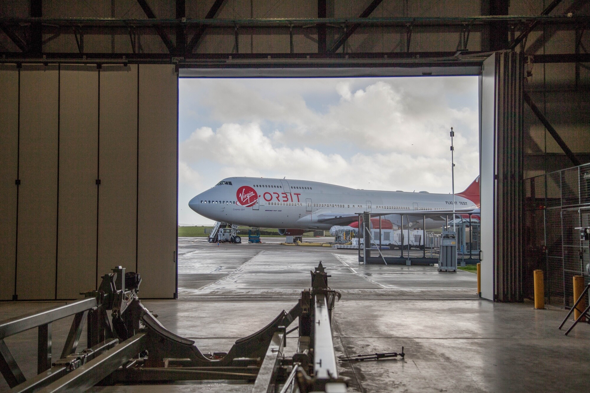 The ‘Cosmic Girl' Boeing 747 launch aircraft at Spaceport Cornwall in Newquay, UK, in Nov. 2022. Photographer: James Beck/Bloomberg