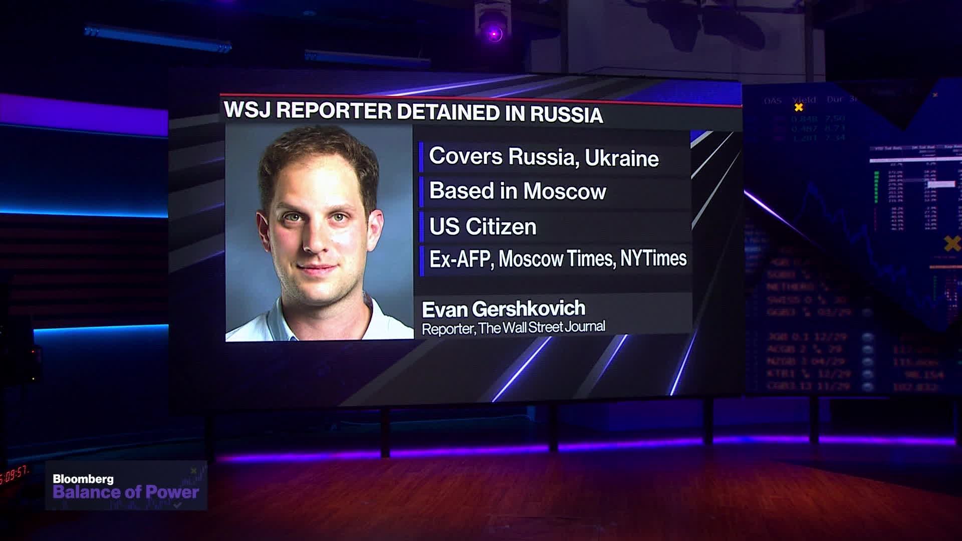 Wall Street Journal reporter Evan Gershkovich was arrested in Yekaterinburg on suspicion of espionage charges. Bloomberg's Iain Marlow reports.Source: Bloomberg