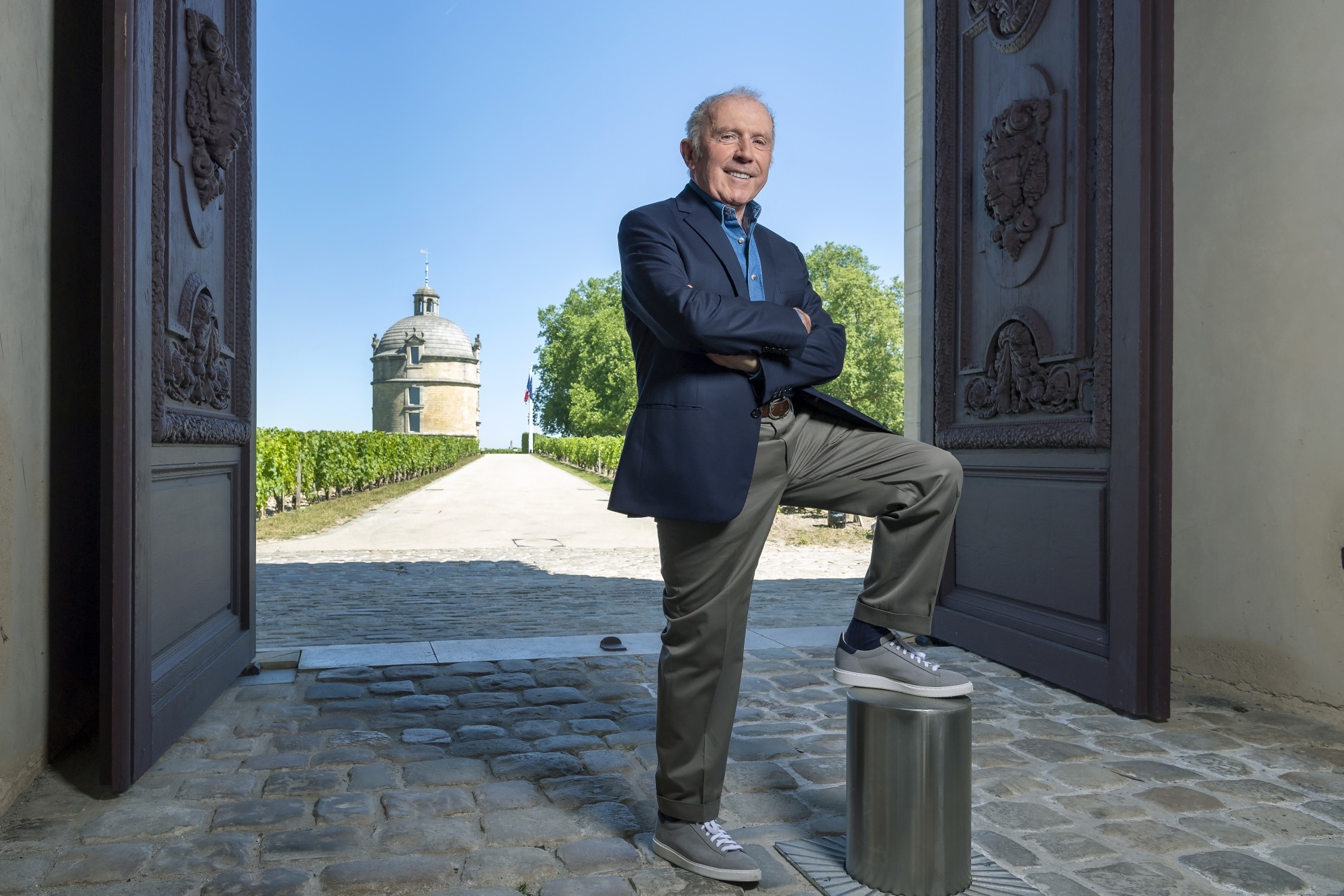 Francois Pinault poses at his Chateau Latour vineyard in Pauillac, France.Photographer: Luc Castel/Getty Images Europe