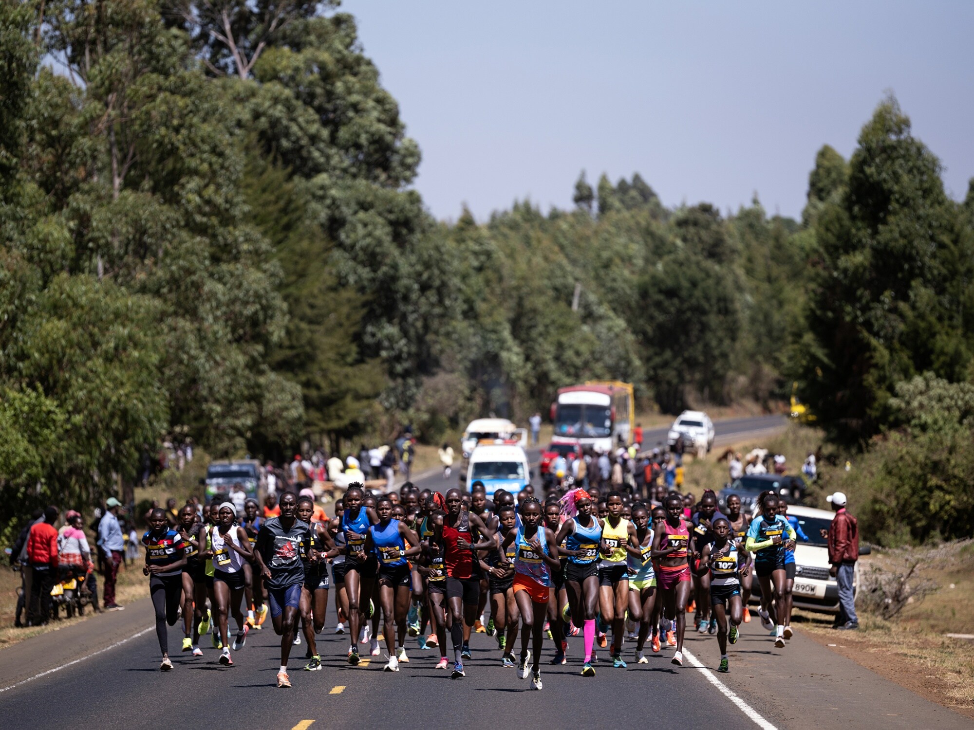 The start of the inaugural Agnes Tirop Memorial Fun Run and Ride in March.Photographer: Nichole Sobecki/Bloomberg
