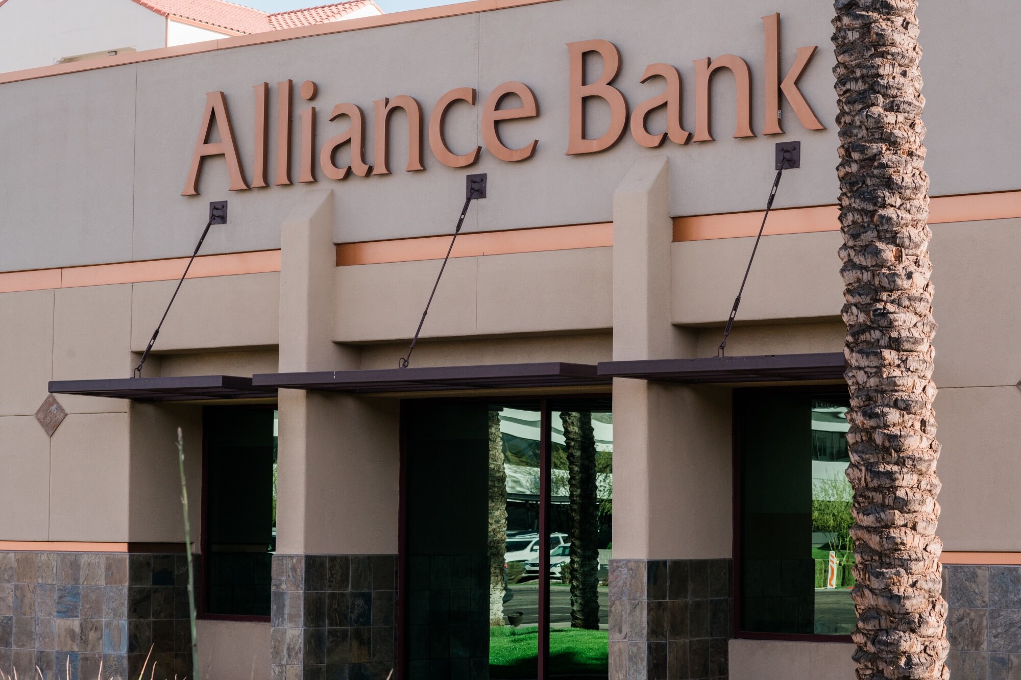 Signage outside an Alliance Bank of Arizona branch in Phoenix on March 13, 2023.Photographer: Caitlin O'Hara/Bloomberg