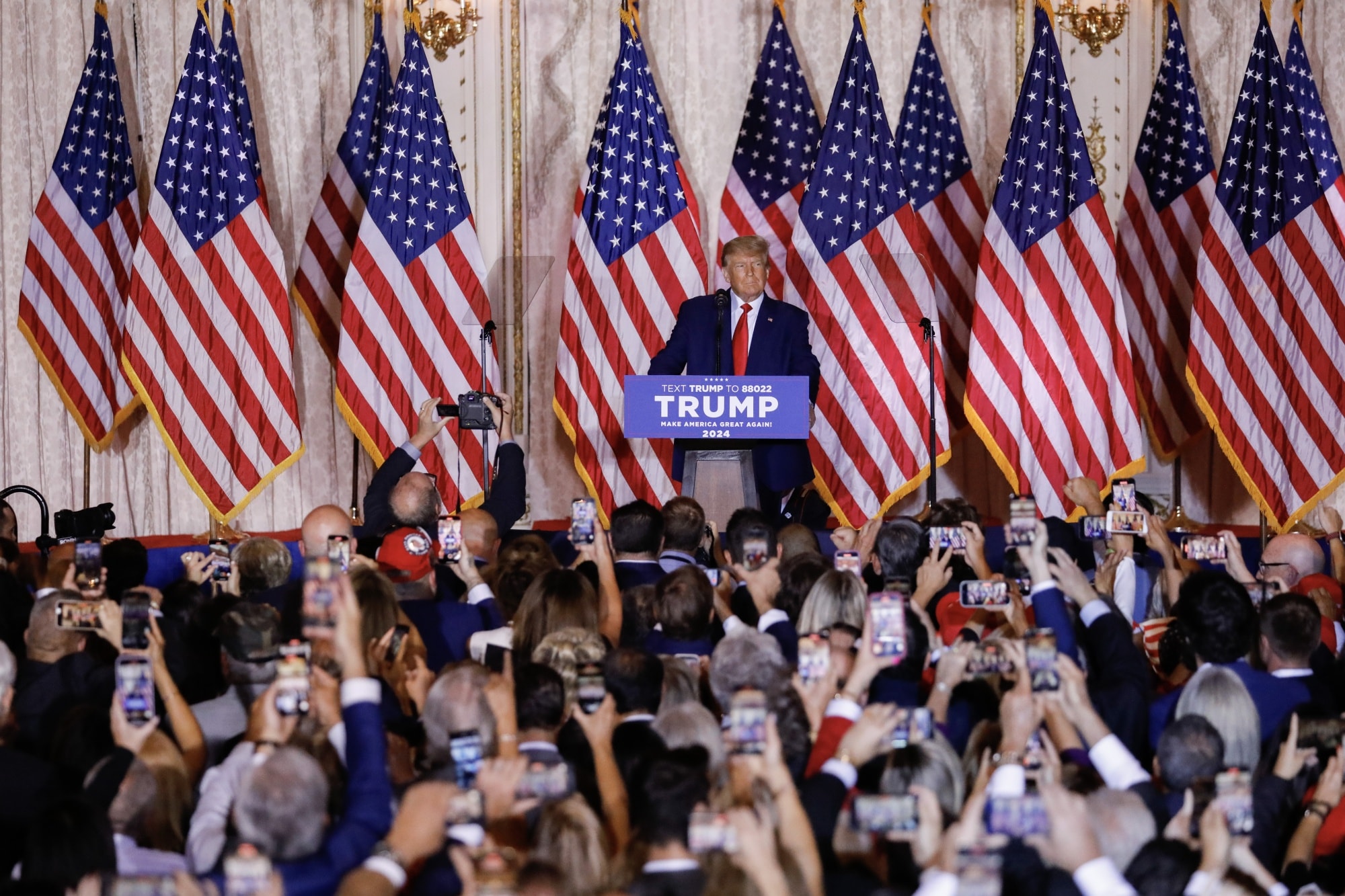 Trump's rally at Mar-a-Lago on Nov. 15, 2022.Photographer: Eva Marie Uzcategui/Bloomberg