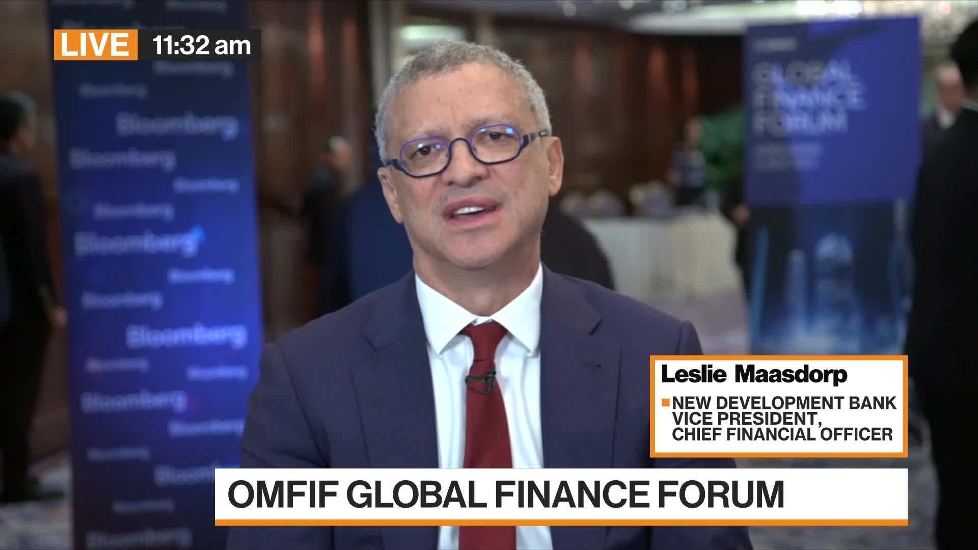 Leslie Maasdorp, Vice President and Chief Financial Officer of New Development Bank, discusses BRICS new currency plan and new membership. He speaks from the sidelines of the OMFIF Global Finance Forum (HK) with Haslinda Amin on “Bloomberg Markets Asia”.Source: Bloomberg