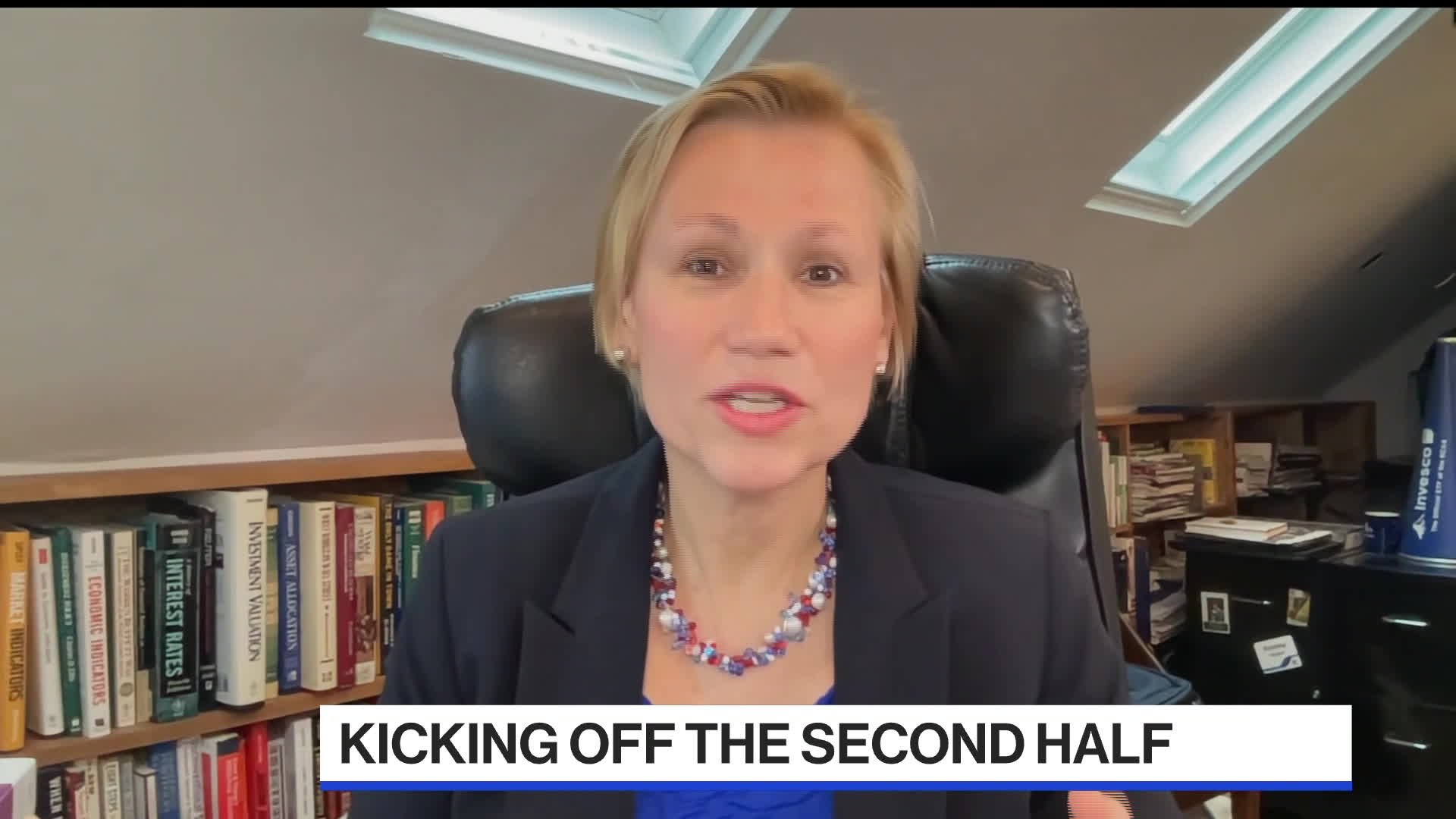 Invesco Chief Global Market Strategist Kristina Hooper says she expects a “small pullback” in stocks in the second half of the year but the S&P 500 Index will finish the year higher. She spoke during an interview with Caroline Hyde on “Bloomberg The Open.”Source: Bloomberg