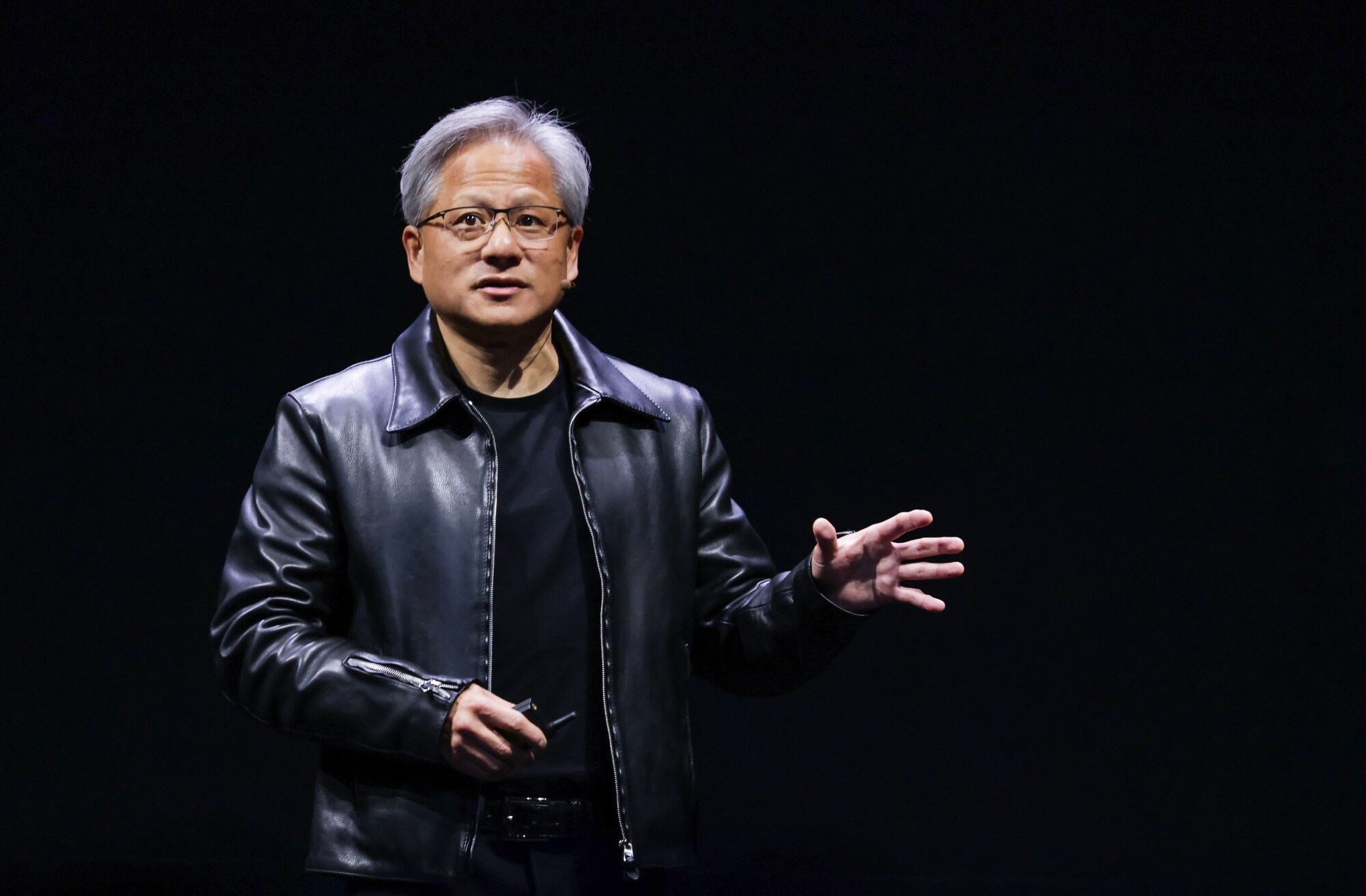 Nvidia CEO Jensen Huang, facing insatiable demand for AI chips, says the company is focused on increasing supply.Photographer: I-Hwa Cheng/Bloomberg