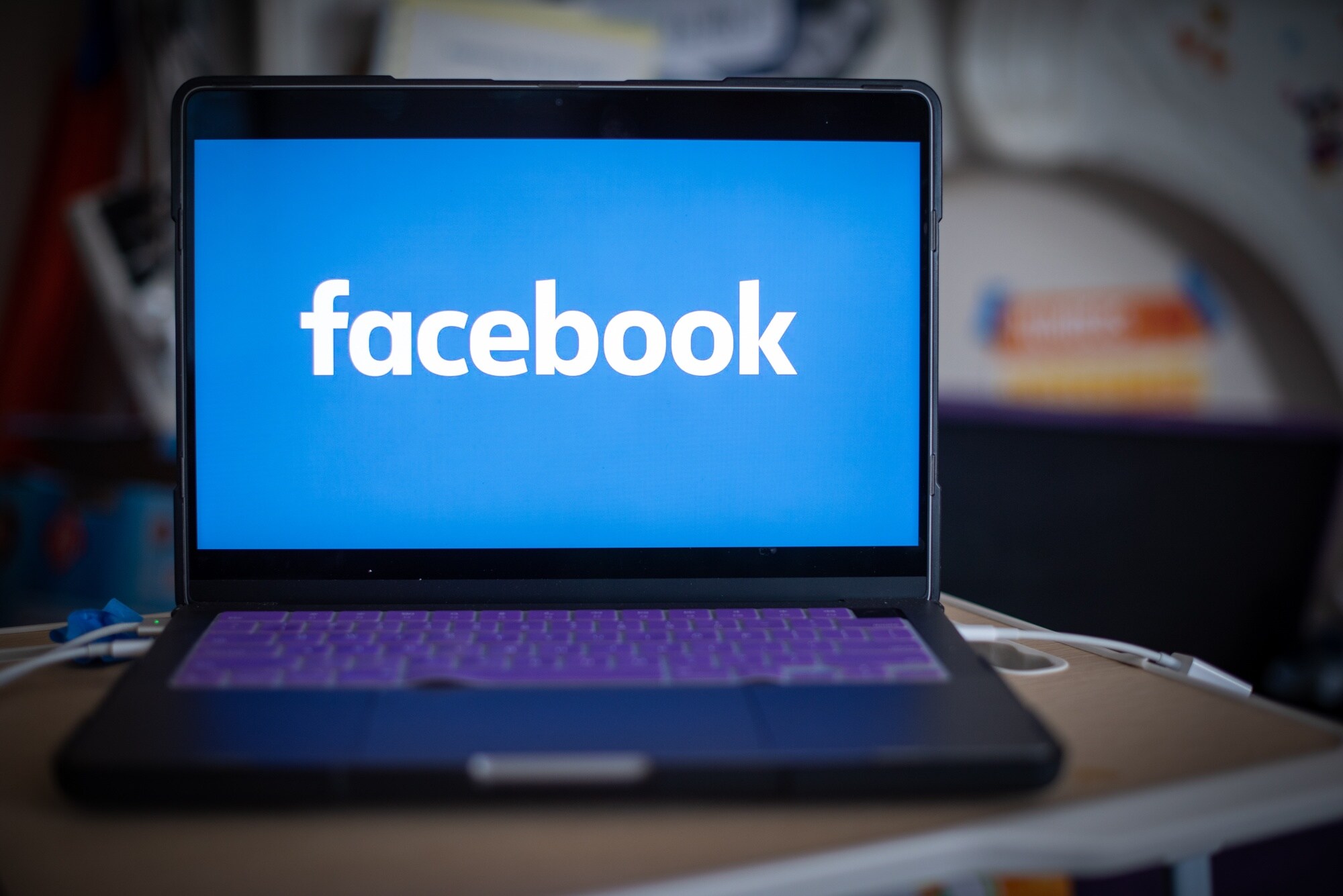 The Facebook logo on a laptop computer arranged in Hastings-on-Hudson, New York, US, on Wednesday, Feb. 1, 2023. Meta Platforms Inc. started its process of ending news availability in Canada on Aug. 1, 2023.Photographer: Tiffany Hagler-Geard/Bloomberg