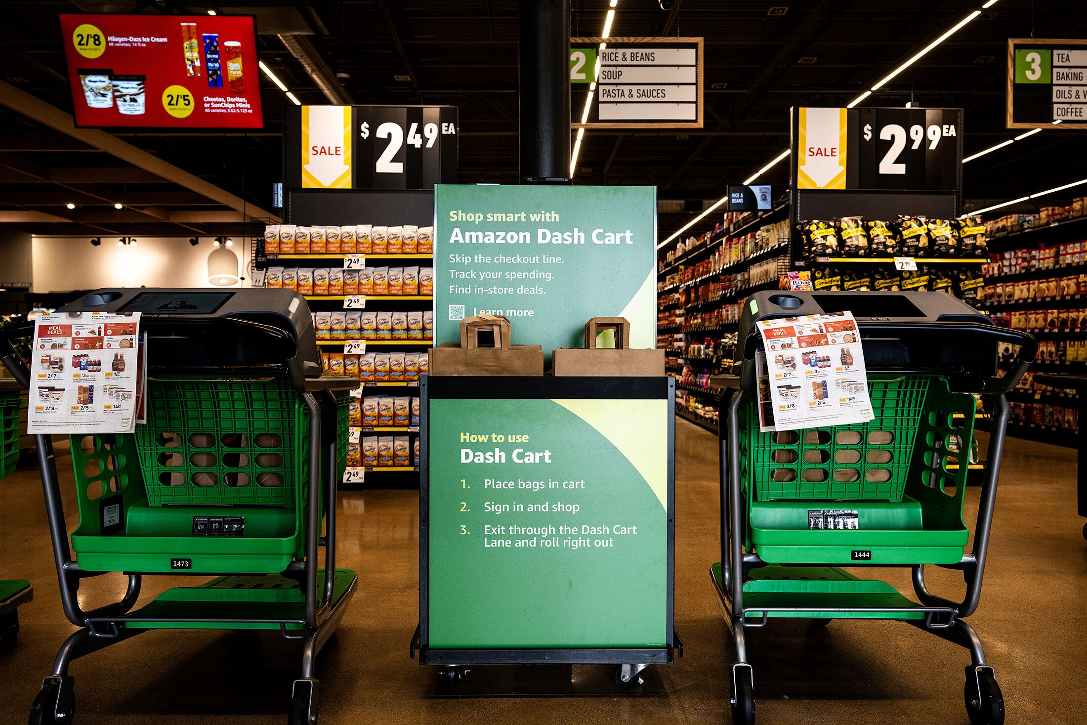 Amazon's Dash carts.Photographer: Christopher Dilts/Bloomberg