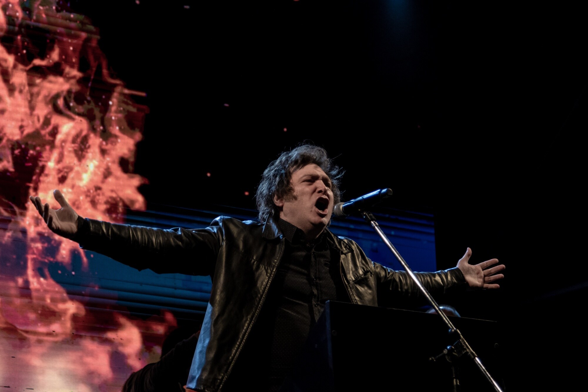 Javier Milei speaks during a campaign rally in Buenos Aires on Nov. 6, 2021. Photographer: Anita Pouchard Serra/Bloomberg