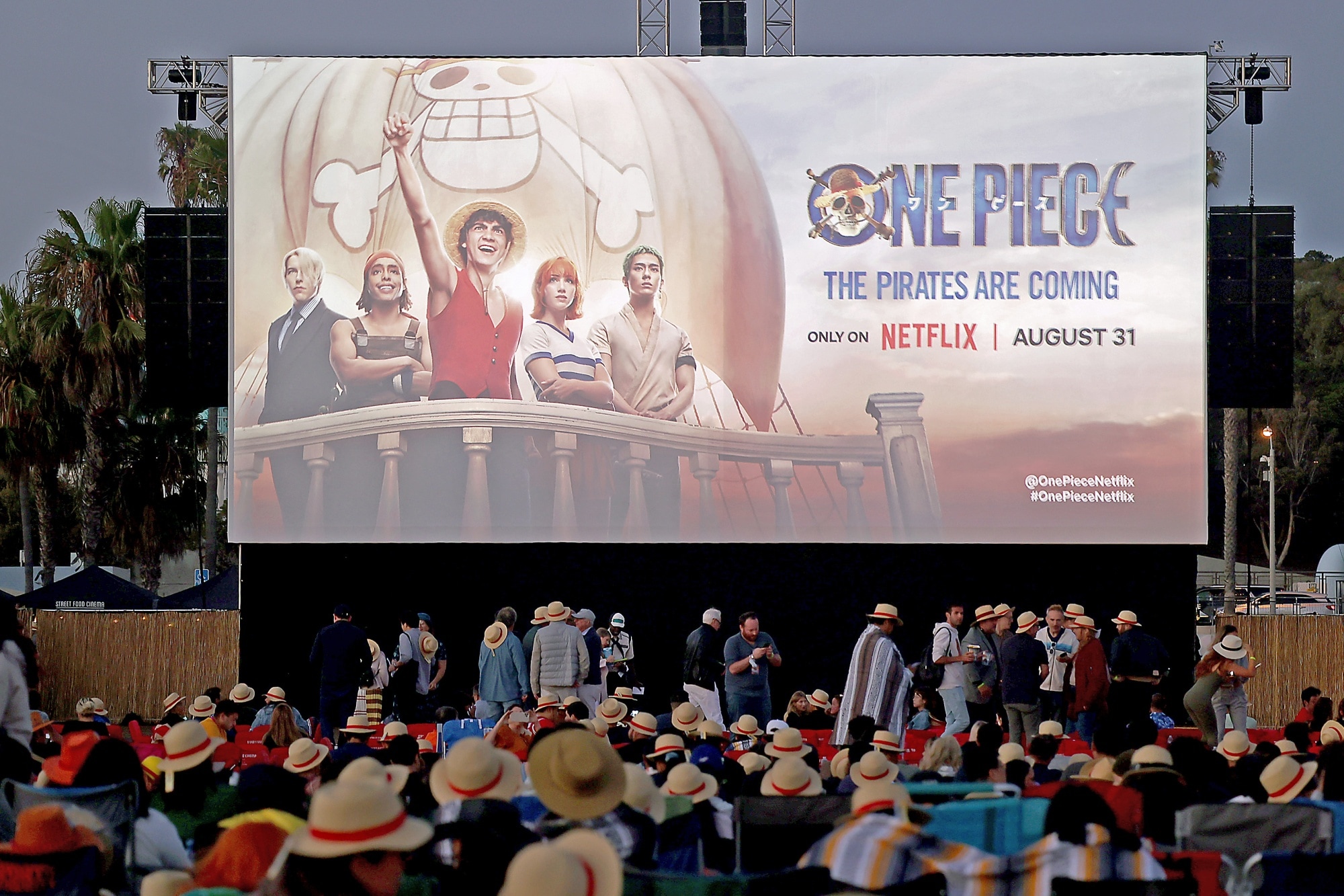 Attendees at a One Piece fan Celebration at Santa Monica Pier in Santa Monica, California, on Aug. 24.Photographer: Tommaso Boddi/Getty Images
