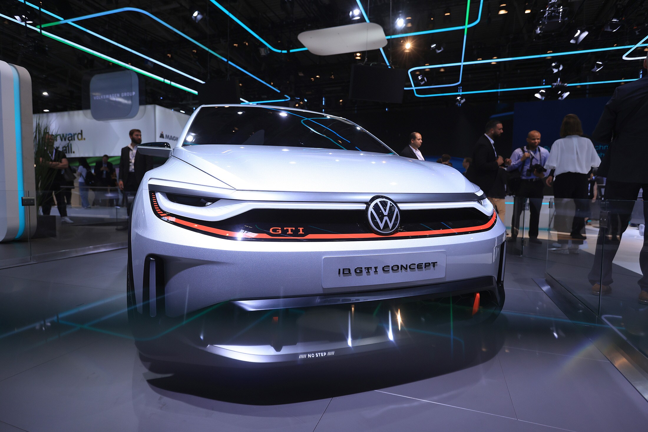 VW's electric GTI concept, evoking the sporty version of the company's best-selling car.Photographer: Krisztian Bocsi/Bloomberg