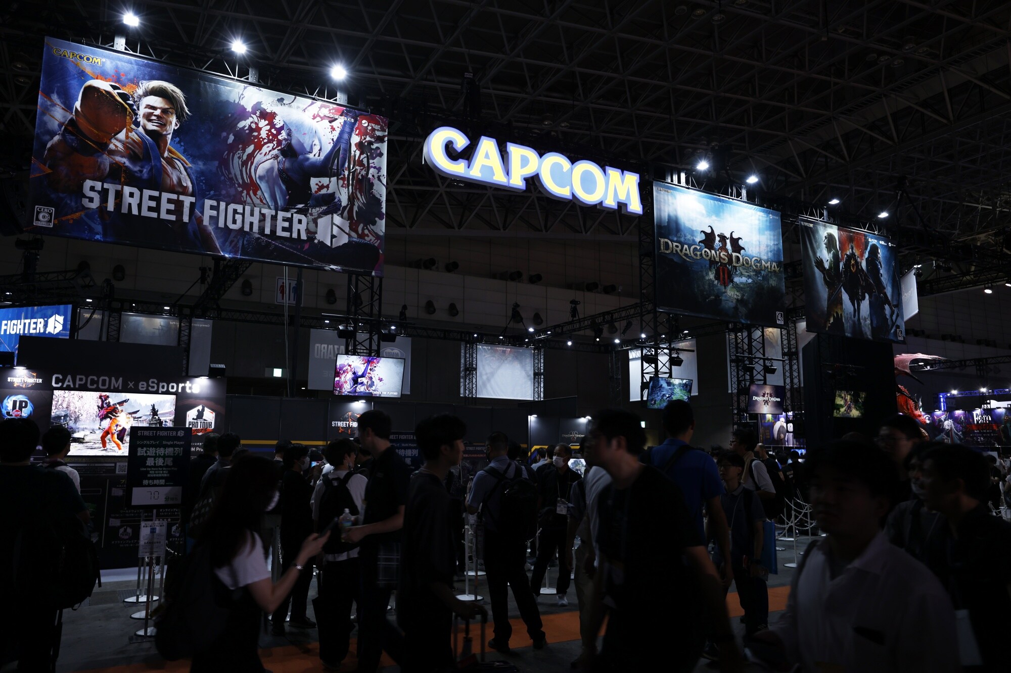 The Capcom booth at the Tokyo Game Show on Sept. 21.Photographer: Kiyoshi Ota/Bloomberg