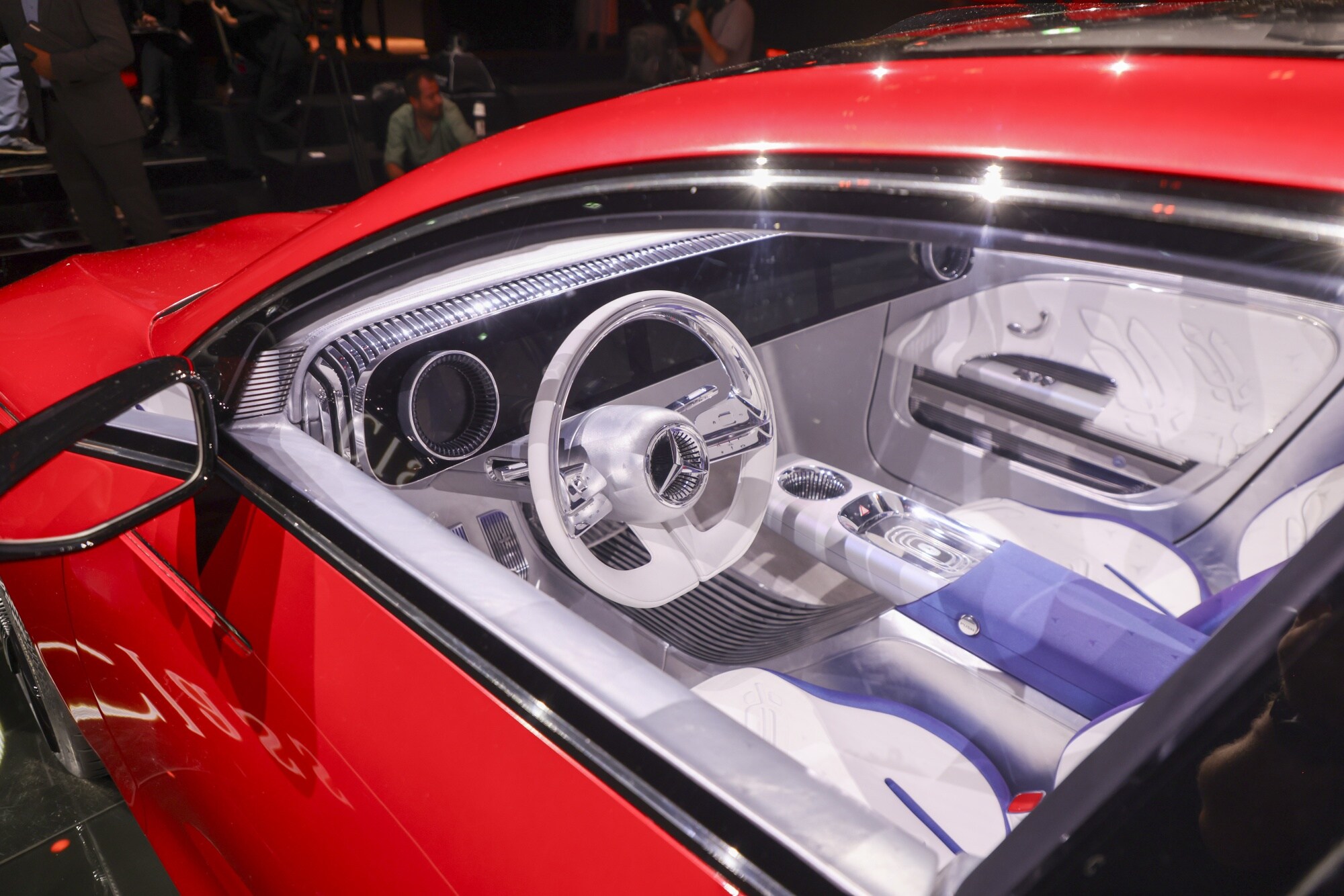 The wheel and dashboard of the Mercedes-Benz Concept CLA Class.Photographer: Alex Kraus/Bloomberg