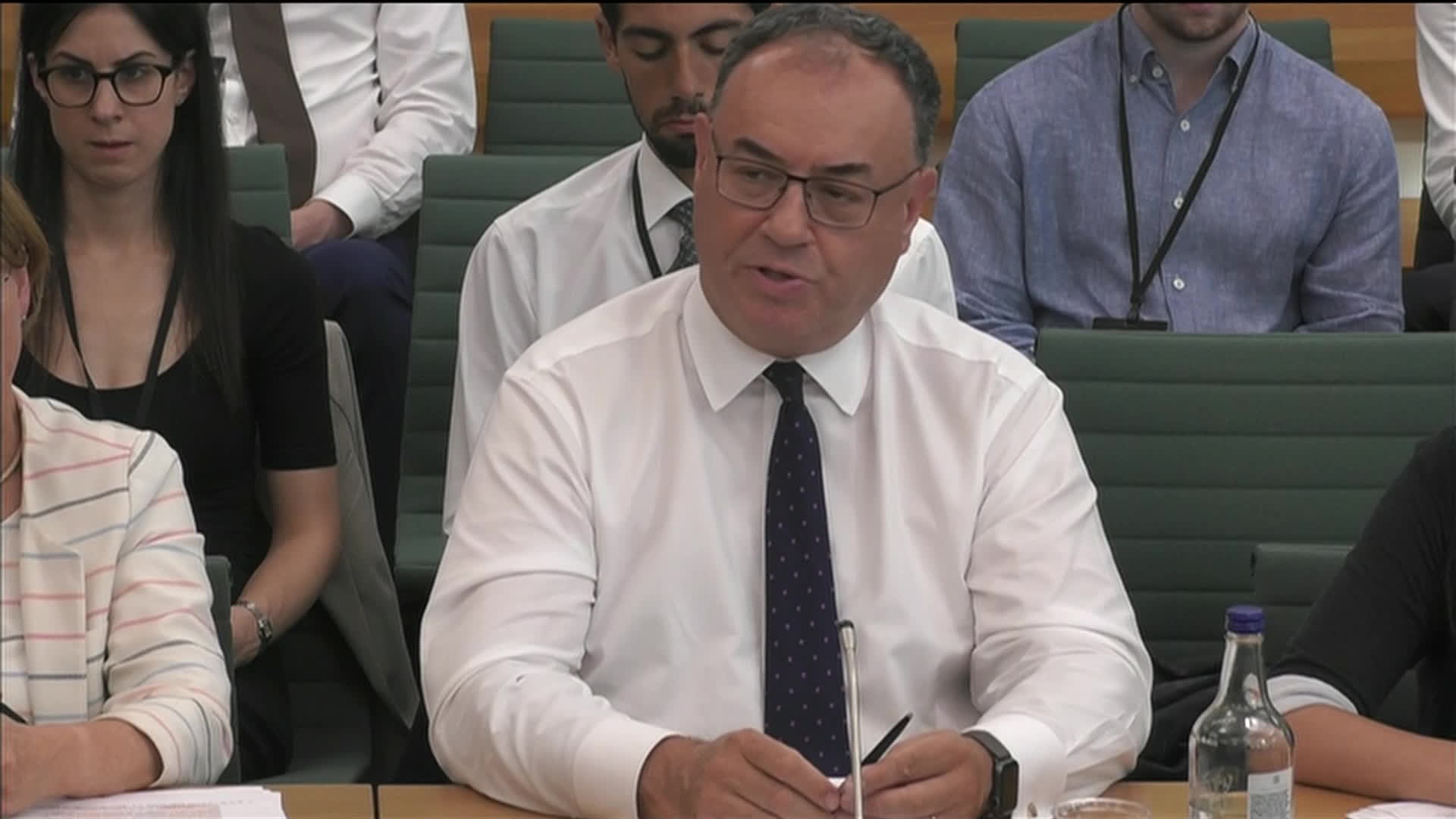 Bank of England Governor Andrew Bailey comments on the Office for National Statistics finding that economic output reached pre-pandemic levels much earlier than it first thought after heavily revising its figures for 2021. He speaks during testimony before the UK Parliament Treasury Committee.Source: Bloomberg
