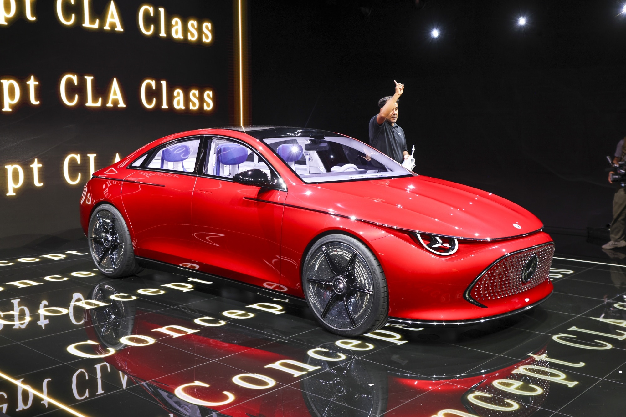 The Mercedes-Benz Concept CLA Class electric vehicle ahead of the Munich Motor Show on Sept. 3.Photographer: Alex Kraus/Bloomberg