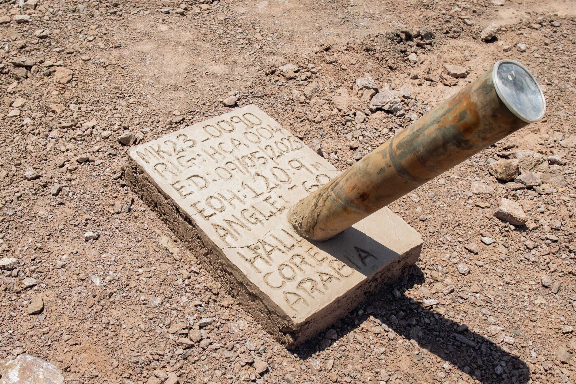 Sample information at a borehole.Photographer: Tasneem Alsultan/Bloomberg