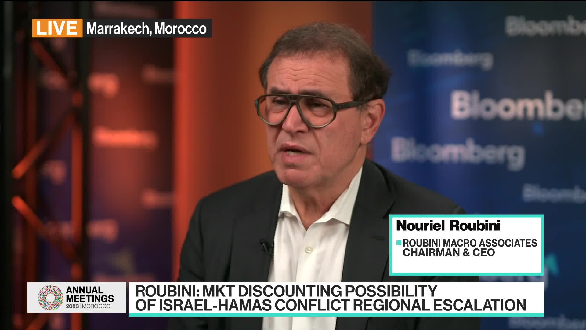 WATCH: Nouriel Roubini discusses the potential economic risks related to the Israel-Hamas war.Source: Bloomberg
