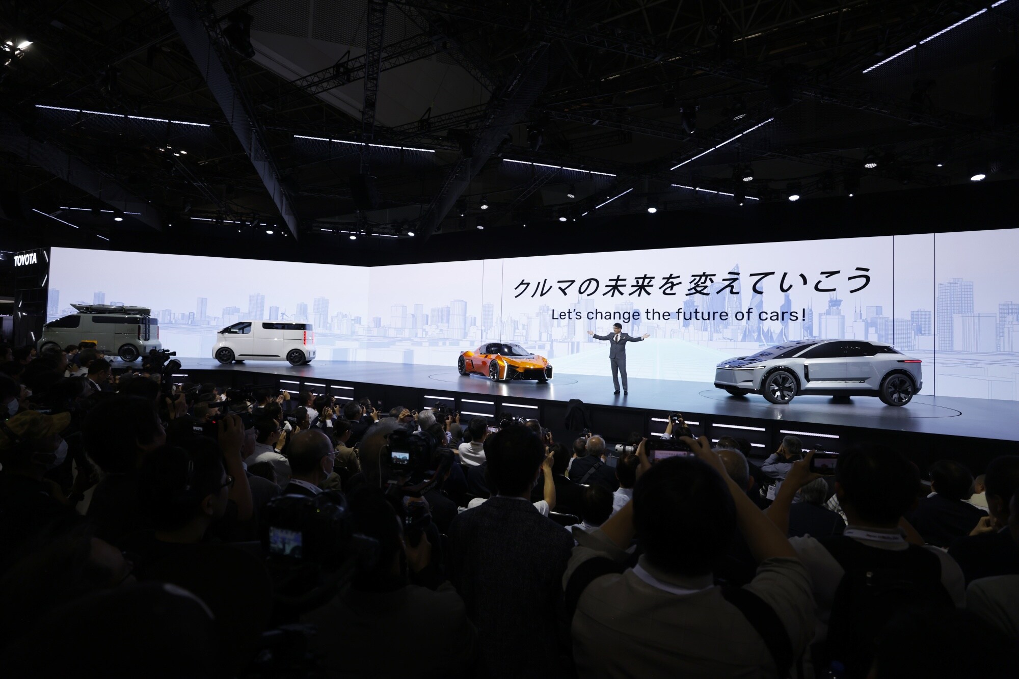 Toyota Motor President Koji Sato kicks off the Japan Mobility Show.Photographer: Kiyoshi Ota/Bloomberg