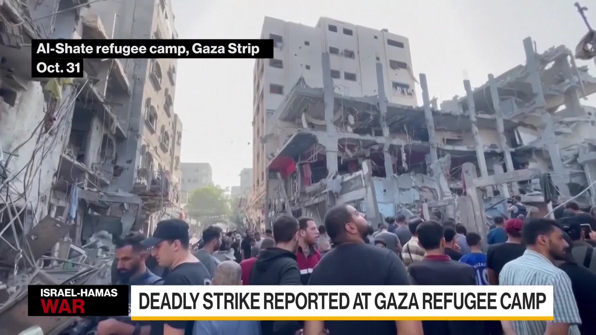 Dozens of people were killed and wounded by a series of Israeli airstrikes on a refugee camp, the Health Ministry in the Hamas-run Gaza Strip said. Jodi Schneider reports.Source: Bloomberg
