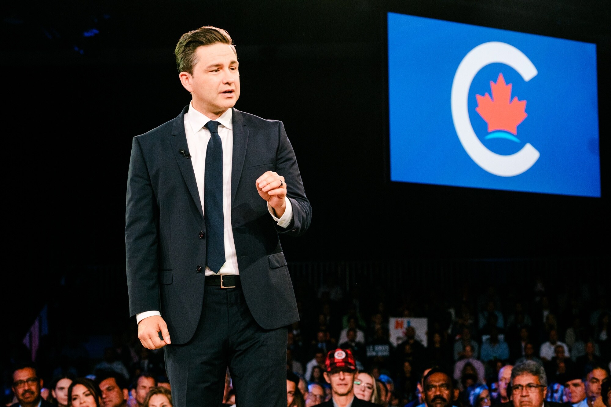 Pierre Poilievre, whose Conservatives are ahead in the polls, has dubbed the sharp rise in the cost of living under Trudeau's government ‘Justinflation.'Photographer: Renaud Philippe/Bloomberg