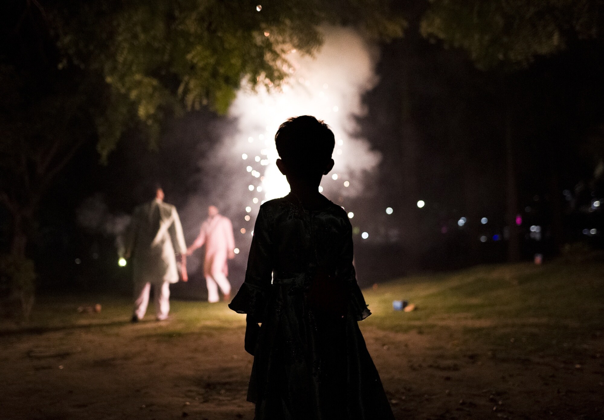 People light firecrackers in the suburbs of Delhi in 2022.Photographer: Anindito Mukherjee/Bloomberg