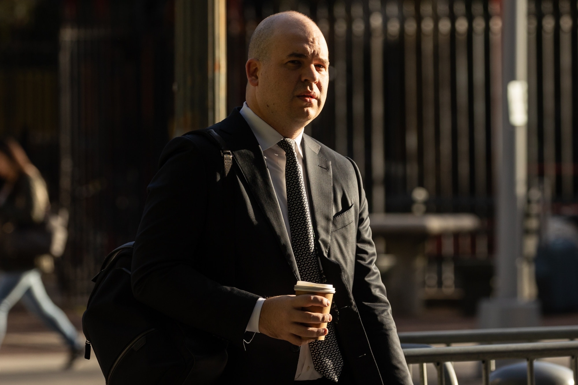 Nicolas Roos, assistant US Attorney for the Southern District of New York, arrives at court in New York, US, on Tuesday, Oct. 17, 2023. Former FTX Co-Founder Sam Bankman-Fried is charged with seven counts of fraud and money laundering following the collapse of his cryptocurrency empire last year.Photographer: Yuki Iwamura/Bloomberg