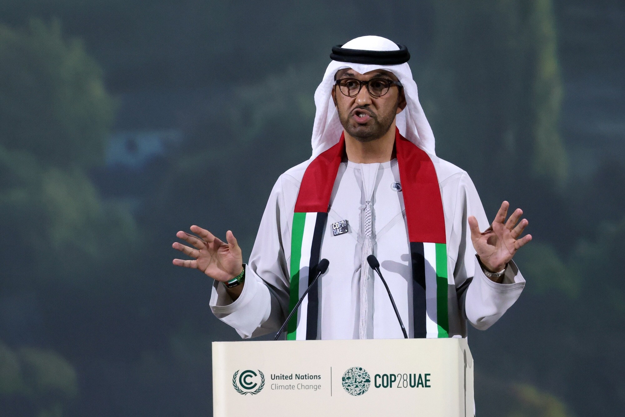 Sultan Al Jaber.Photographer: Hollie Adams/Bloomberg