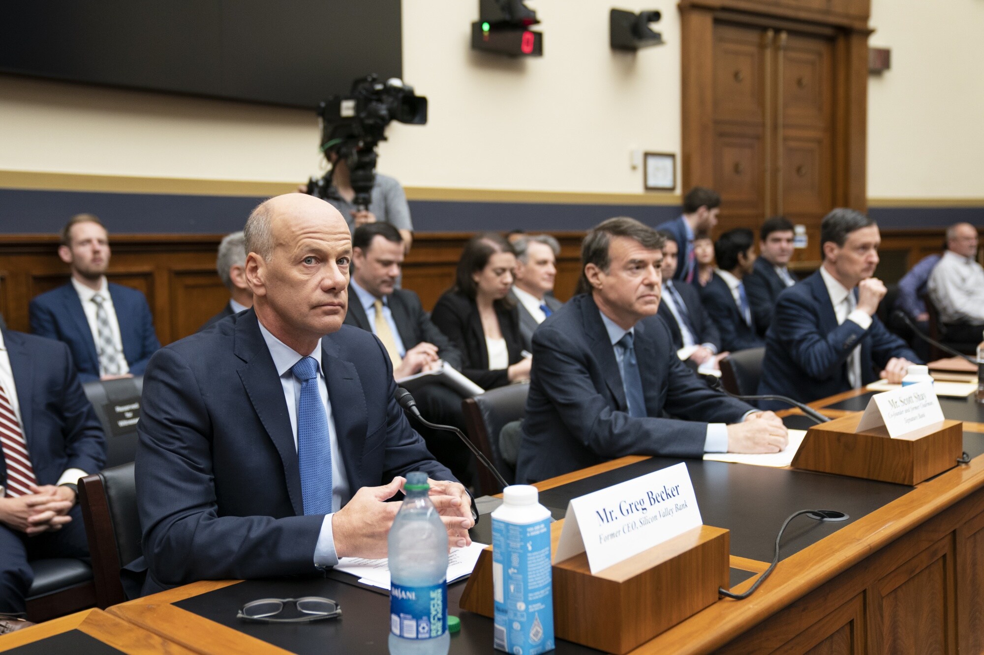 Greg Becker, former CEO of Silicon Valley Bank,ย during a House Financial Services Committee hearing in Washington, DC in May.ย Photographer: Sarah Silbiger/Bloomberg