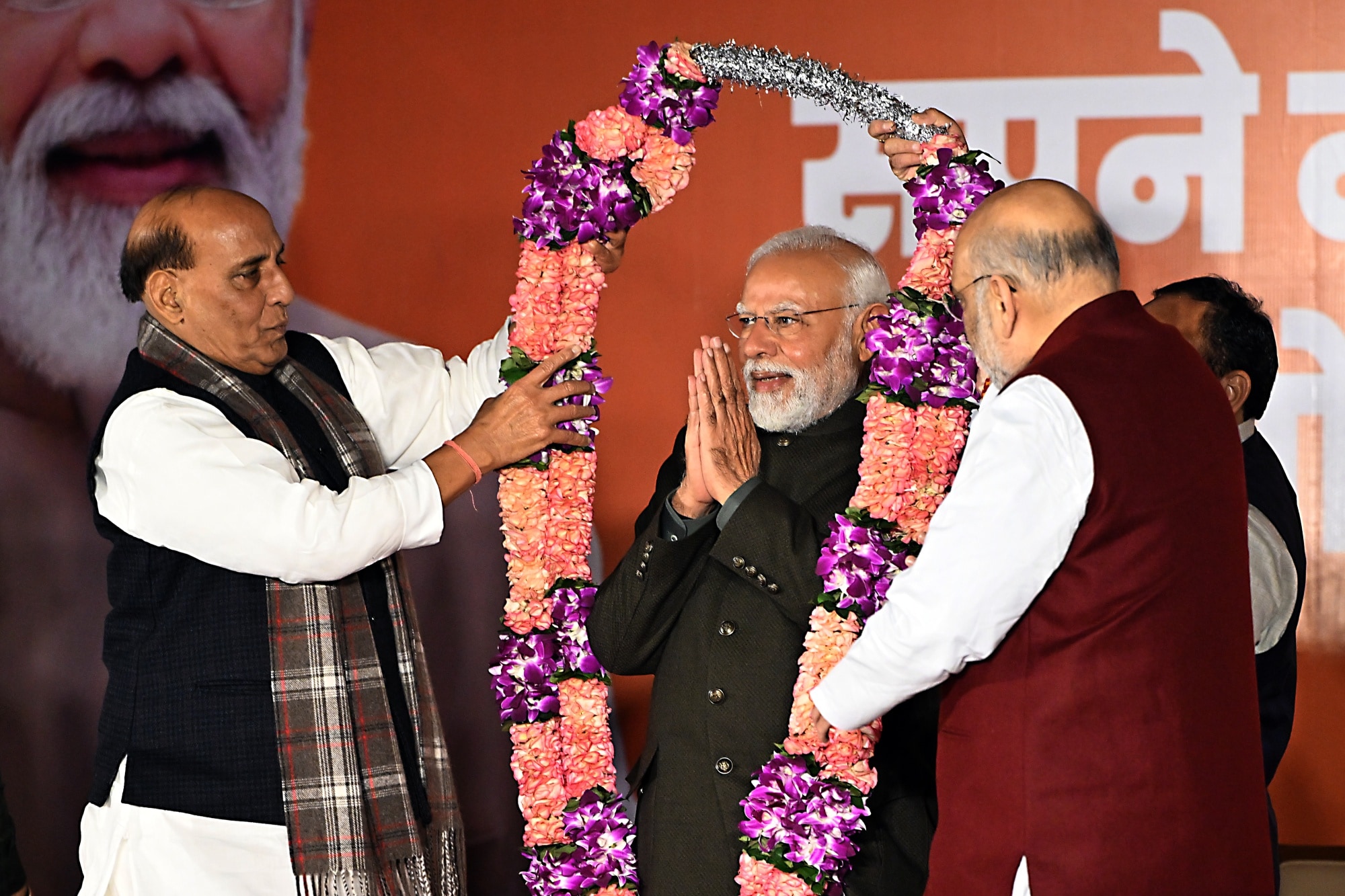 Narendra Modi at the Bhartiya Janata Party (BJP) headquarters in New Delhi on Dec. 3.Photographer: Prakash Singh/Bloomberg