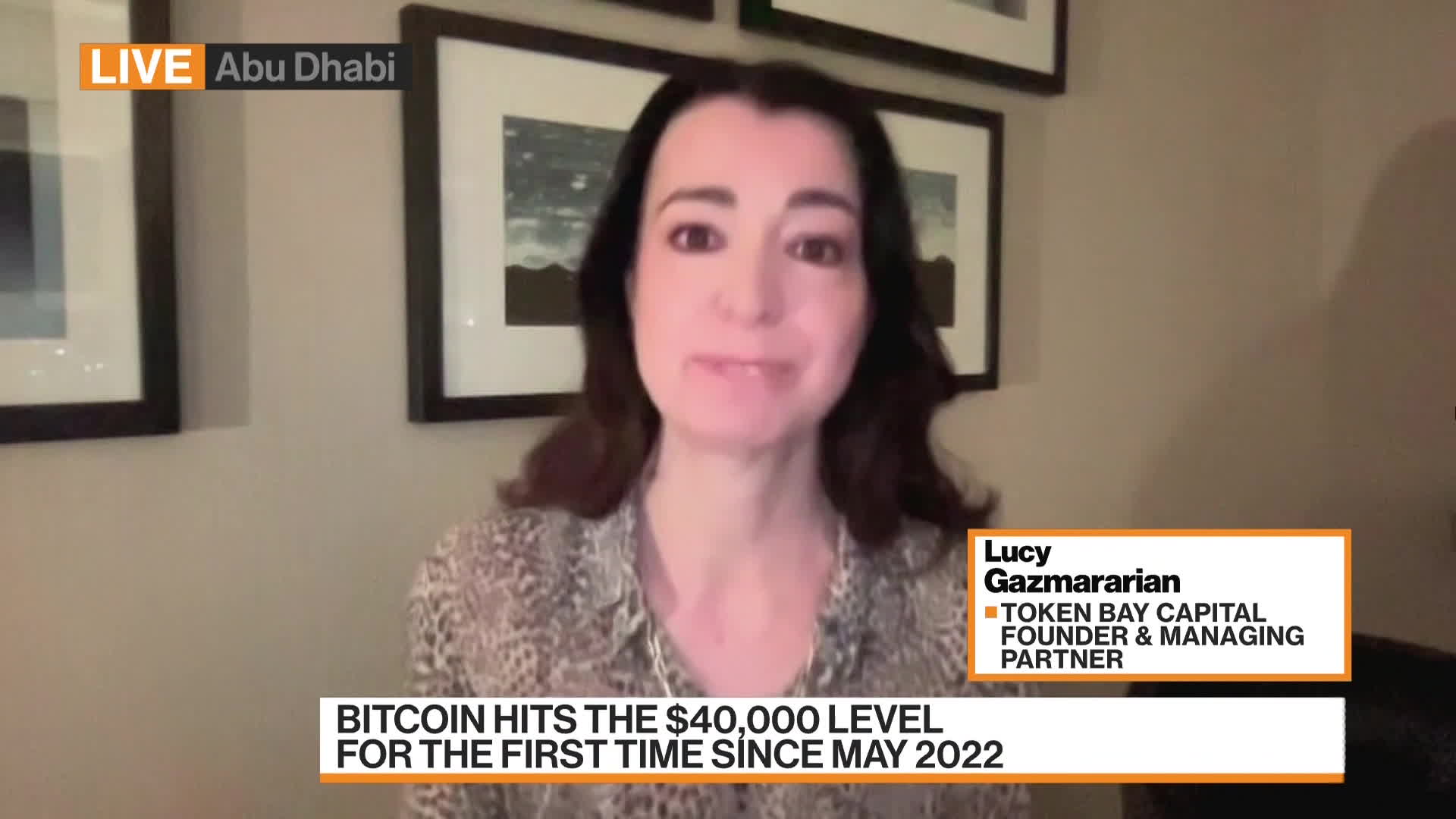 WATCH: Lucy Gazmararian of Token Bay Capital discusses her outlook for cryptocurrencies after Bitcoin hit $40,000 for the first time since May 2022.Source: Bloomberg
