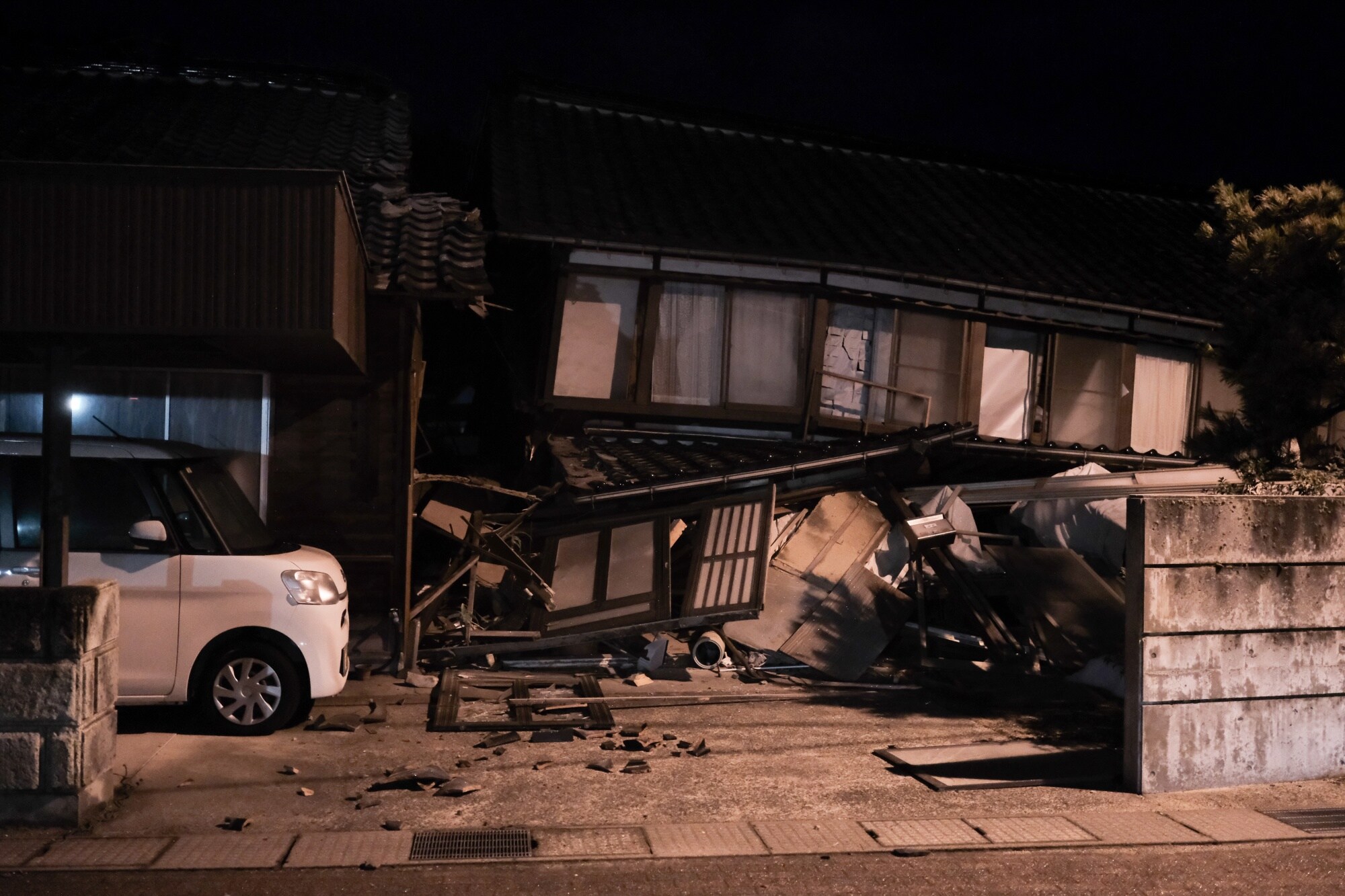 A damaged house in Nanao in Ishikawa Prefecture on Jan. 2.Photographer: Soichiro Koriyama/Bloomberg