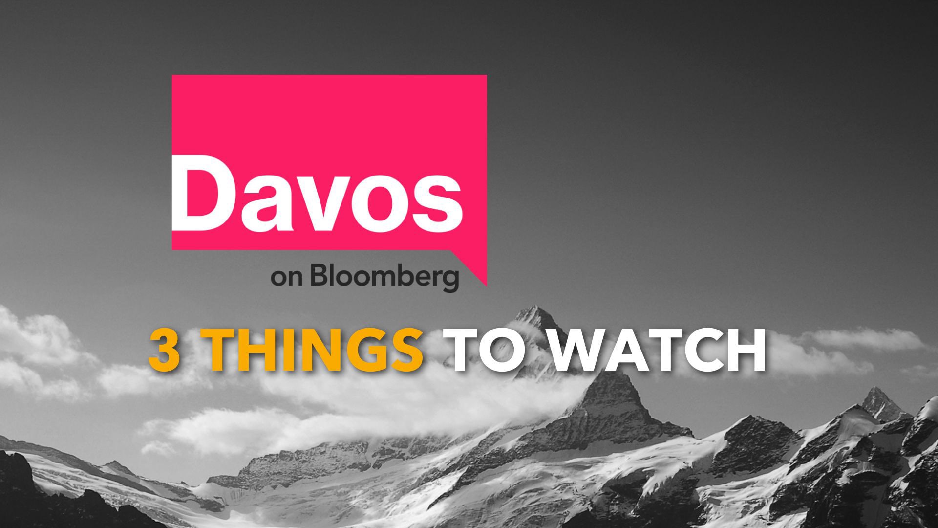 WATCH: Bloomberg's Francine Lacqua previews three major talking points on the agenda for this years World Economic Forum in Davos, Switzerland.Source: Bloomberg