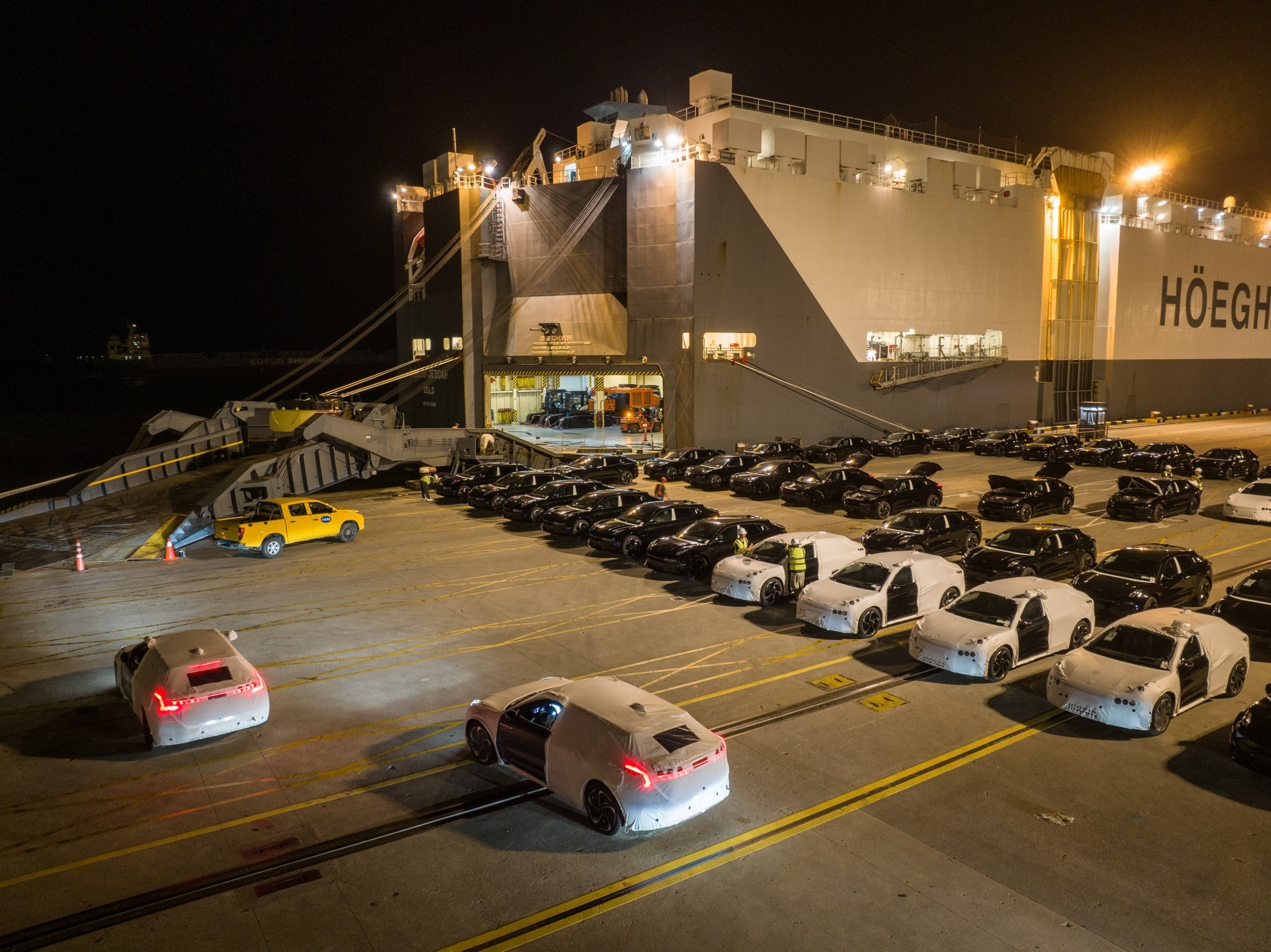 Geely's Zeekr electric vehicles bound for shipment to Europe at the Port of Taicang in Taicang, China, in August 2023. Source: Bloomberg