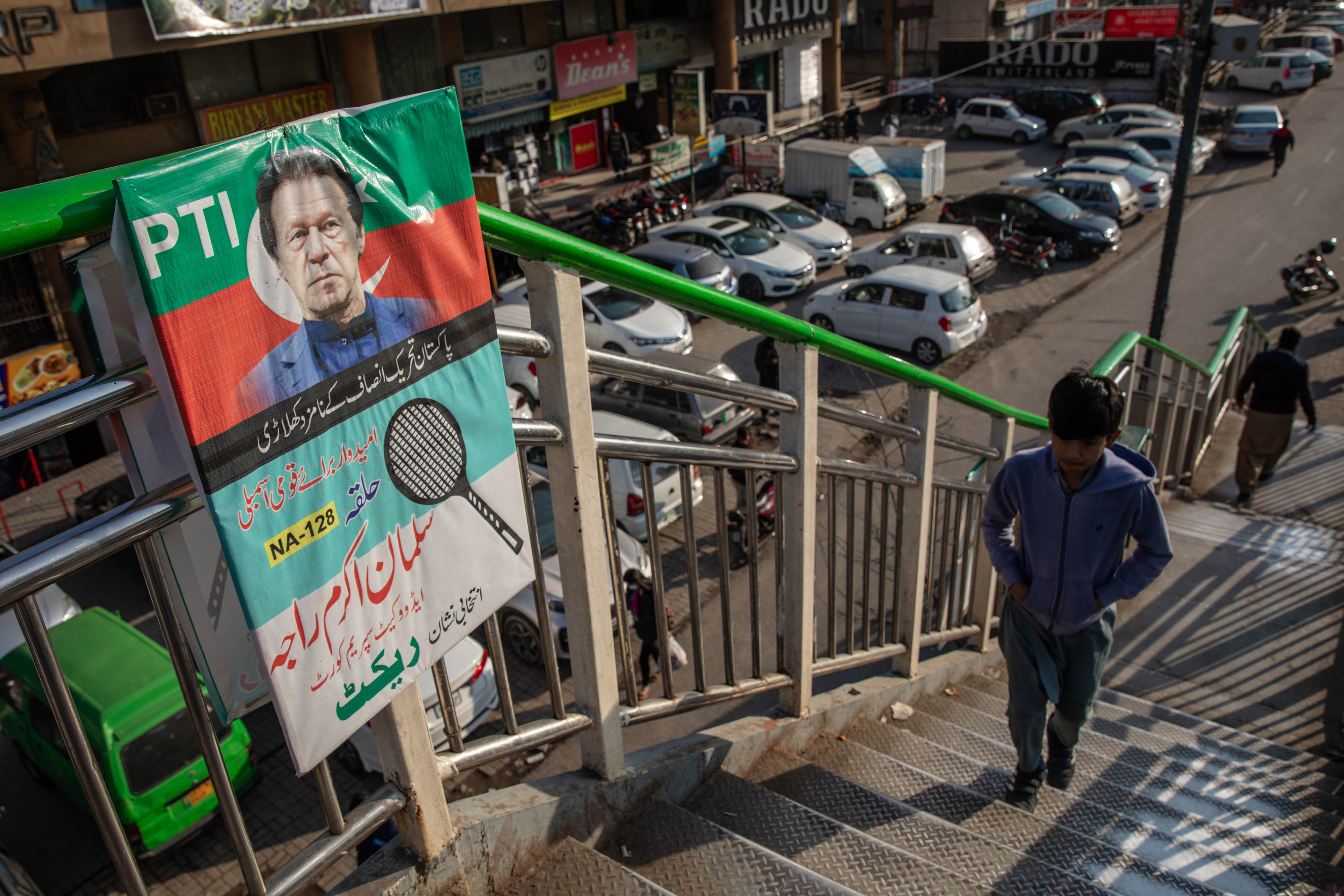 A campaign poster for Imran Khan ahead of Pakistan's national election in Lahore.Photographer: Betsy Joles/Bloomberg