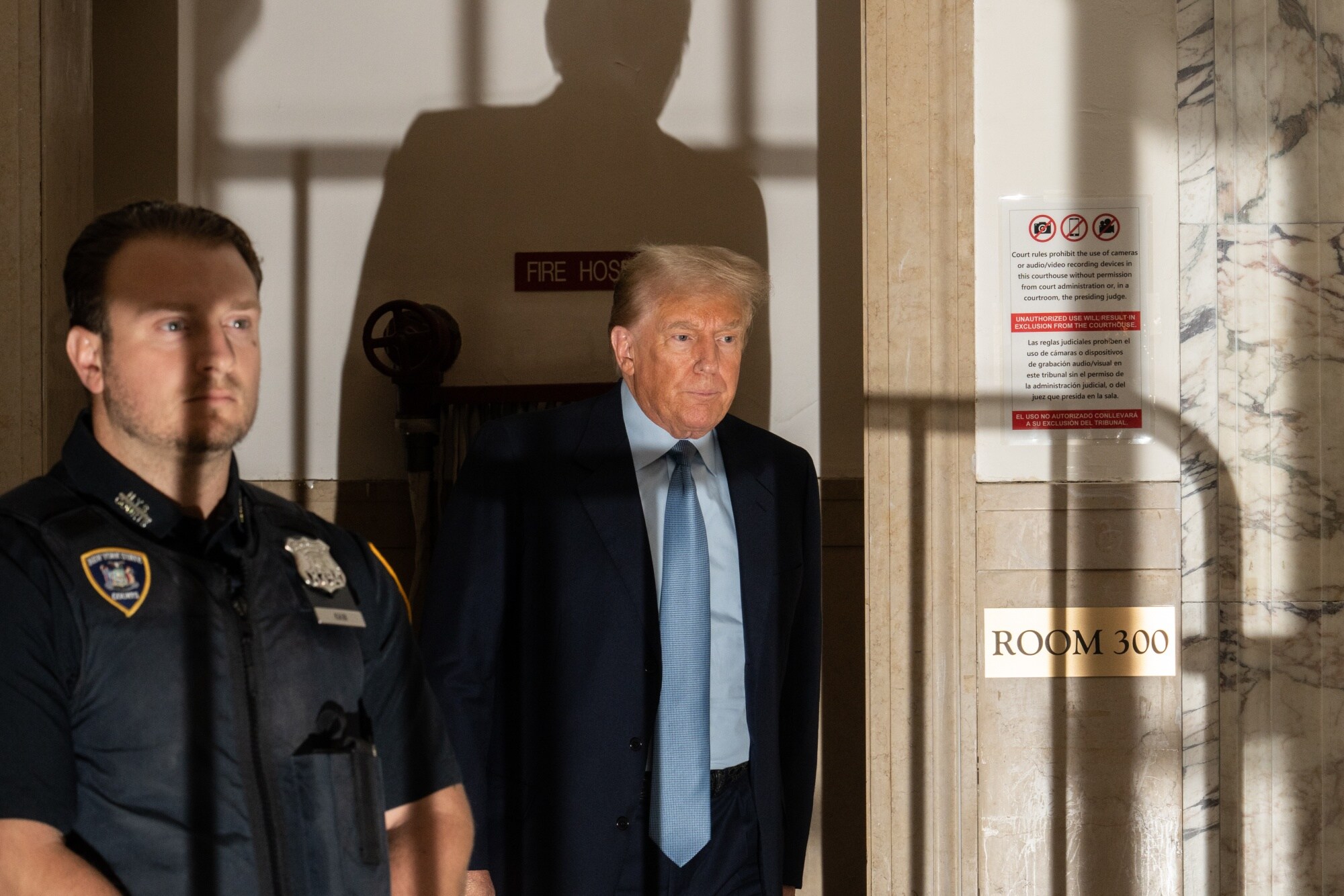 Donald Trump at New York State Supreme Court on Oct. 18, 2023.Photographer: Jeenah Moon/Bloomberg